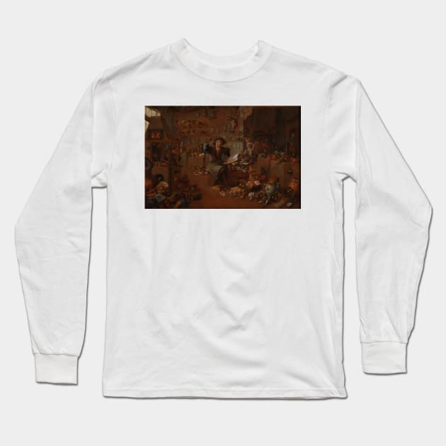 A Savant in his Cabinet by Mattheus van Helmont Long Sleeve T-Shirt by Classic Art Stall